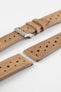 JPM Italian Vintage Leather Racing Watch Strap in PEANUT