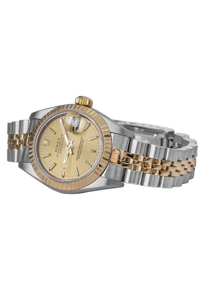 ROLEX Datejust 79173 Ladies Automatic Bi-Metal Watch 25mm with Gold Dial