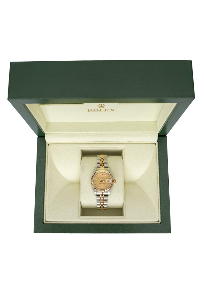 ROLEX Datejust 79173 Ladies Automatic Bi-Metal Watch 25mm with Gold Dial