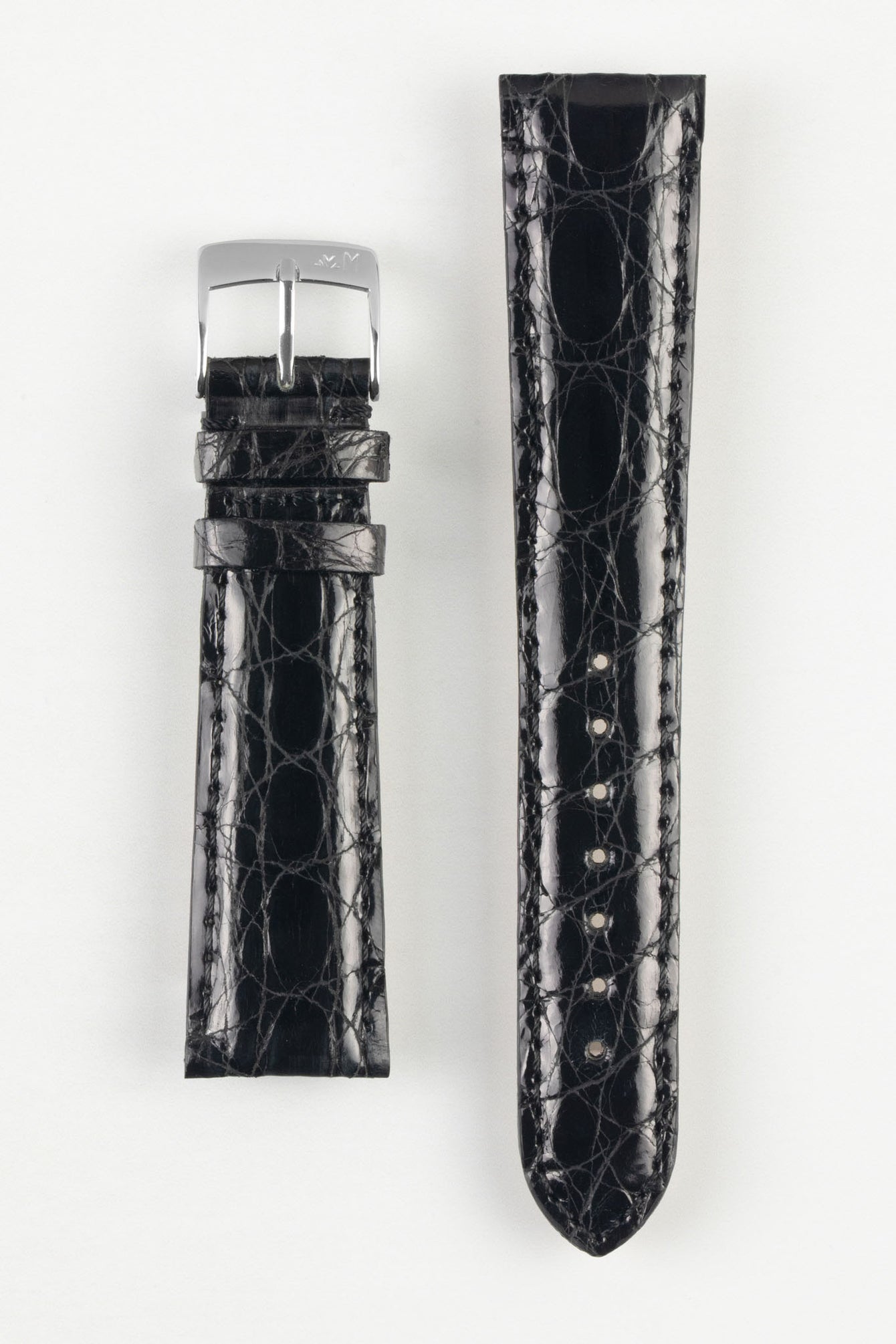 black crocodile leather watch strap 
