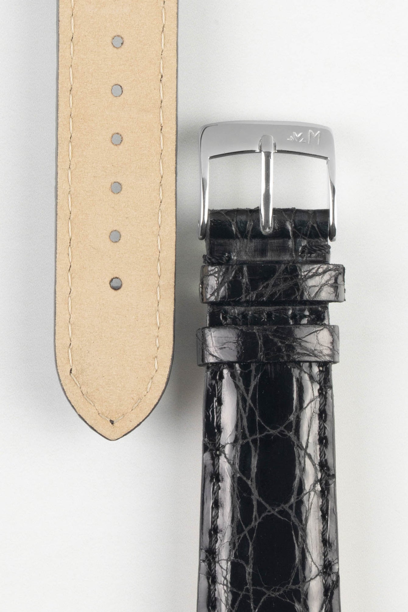 black crocodile leather watch strap 