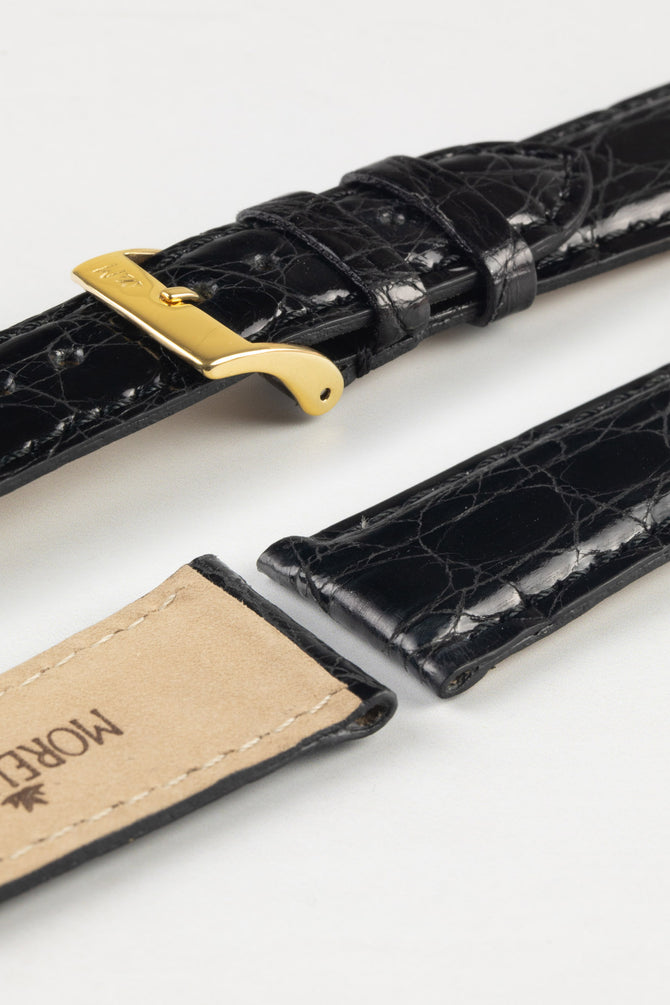 black crocodile leather watch strap 