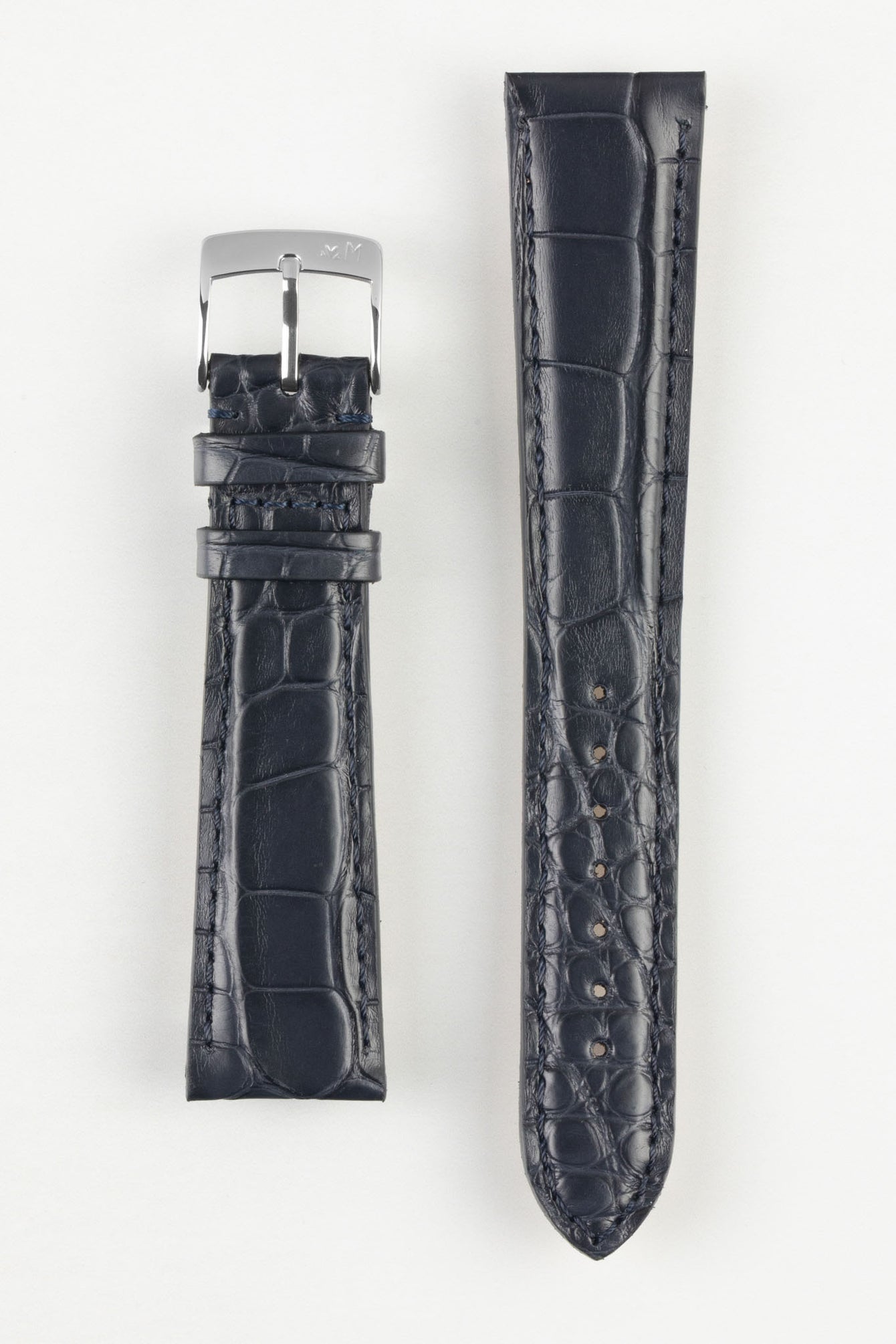 Morellato AMADEUS Genuine Alligator Watch Strap in DARK BLUE