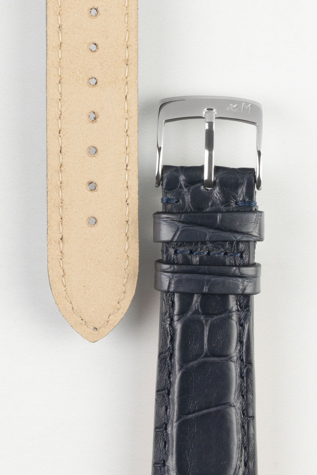 Morellato AMADEUS Genuine Alligator Watch Strap in DARK BLUE