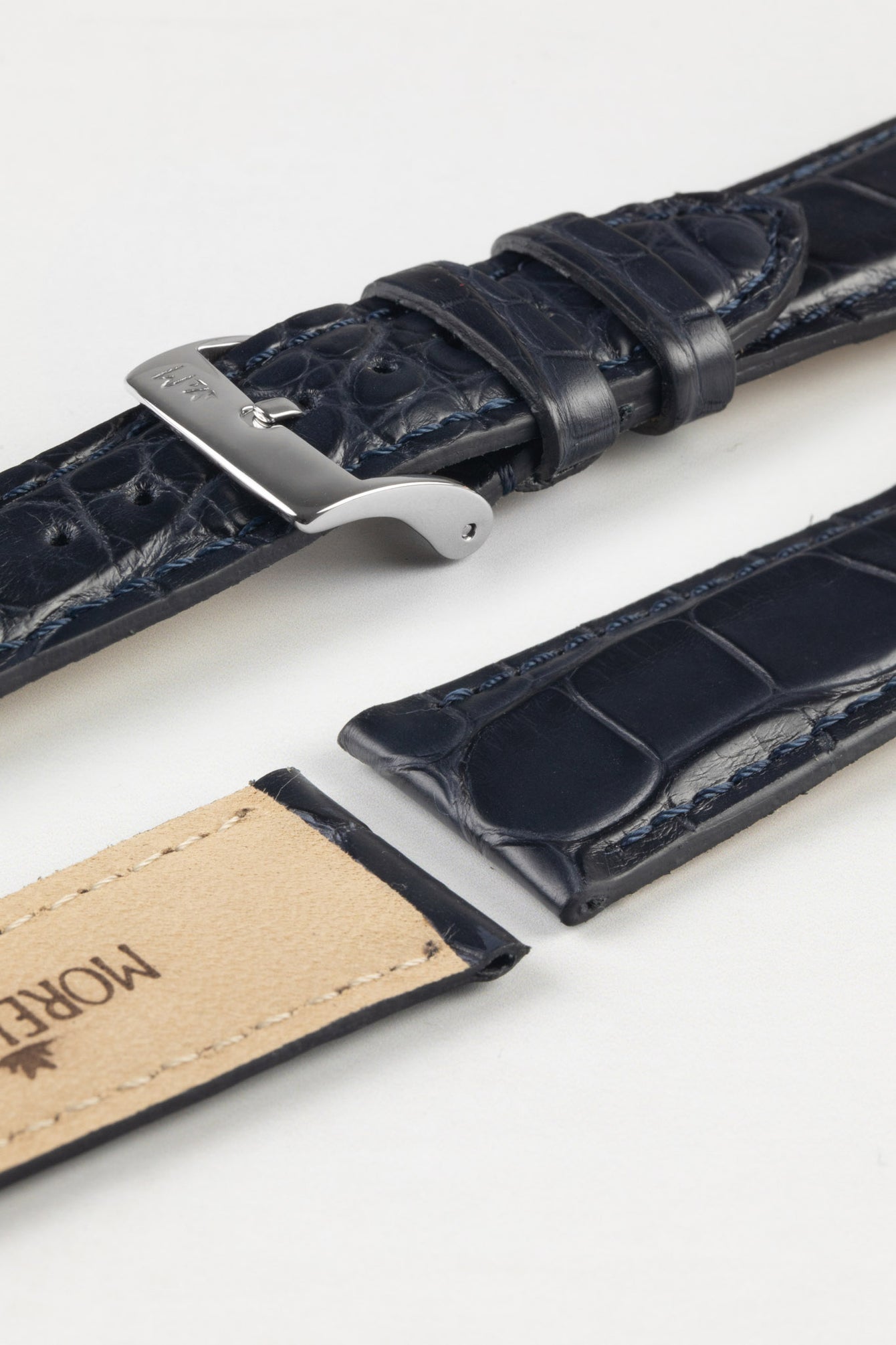 Morellato AMADEUS Genuine Alligator Watch Strap in DARK BLUE