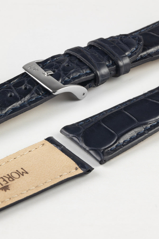 Morellato AMADEUS Genuine Alligator Watch Strap in DARK BLUE