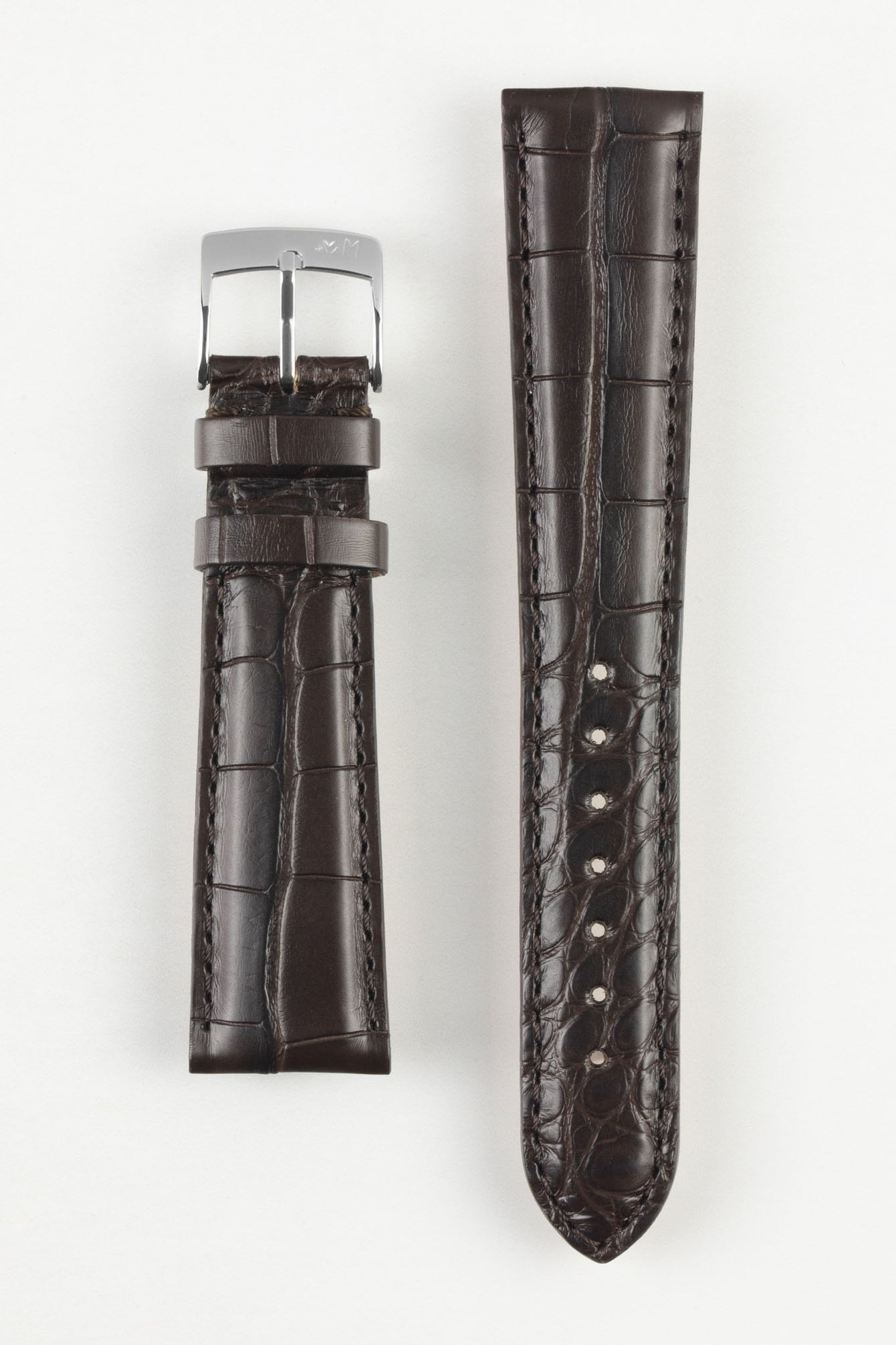 Morellato AMADEUS Genuine Alligator Watch Strap in DARK BROWN