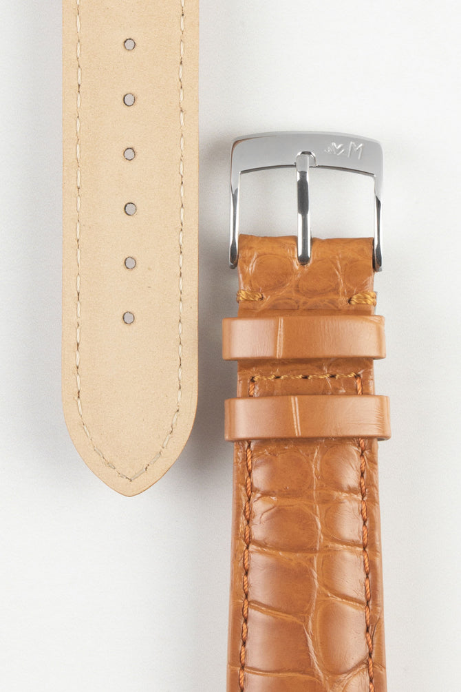 Morellato AMADEUS Genuine Alligator Watch Strap in HONEY