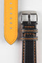 black watch strap orange stitching 