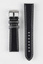 black leather watch strap white stitching 