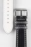 black leather watch strap white stitching 
