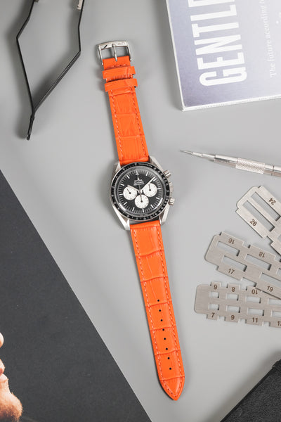 orange leather watch strap 