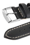 Morellato CASTAGNO Calfskin-Grain Vegan Leather Watch Strap in BLACK