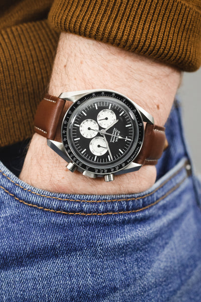 Morellato CASTAGNO Calfskin-Grain Vegan Leather Watch Strap in BROWN
