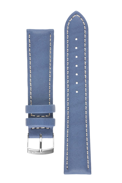 Morellato CASTAGNO Calfskin-Grain Vegan Leather Watch Strap in BLUE