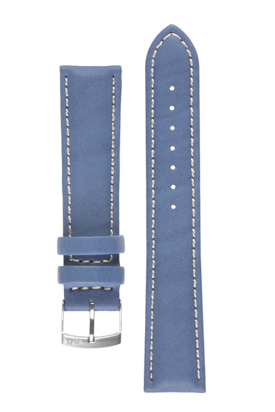 Morellato CASTAGNO Calfskin-Grain Vegan Leather Watch Strap in BLUE