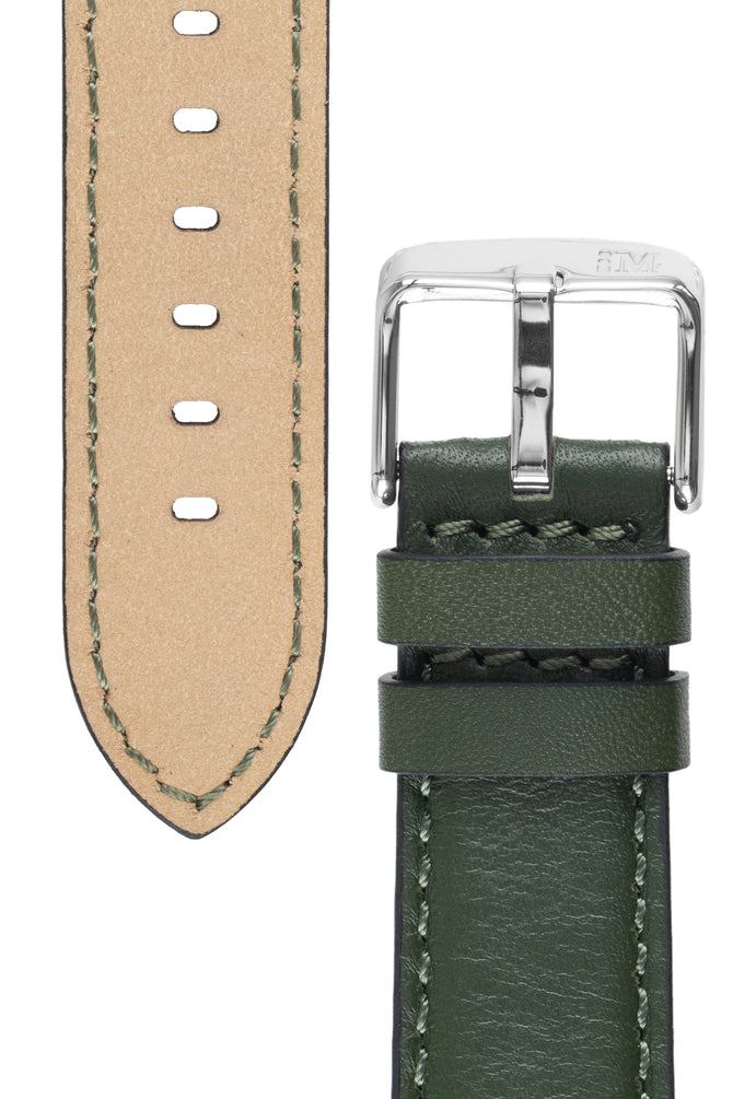 Morellato CROQUET Quick-Release Leather Watch Strap in GREEN