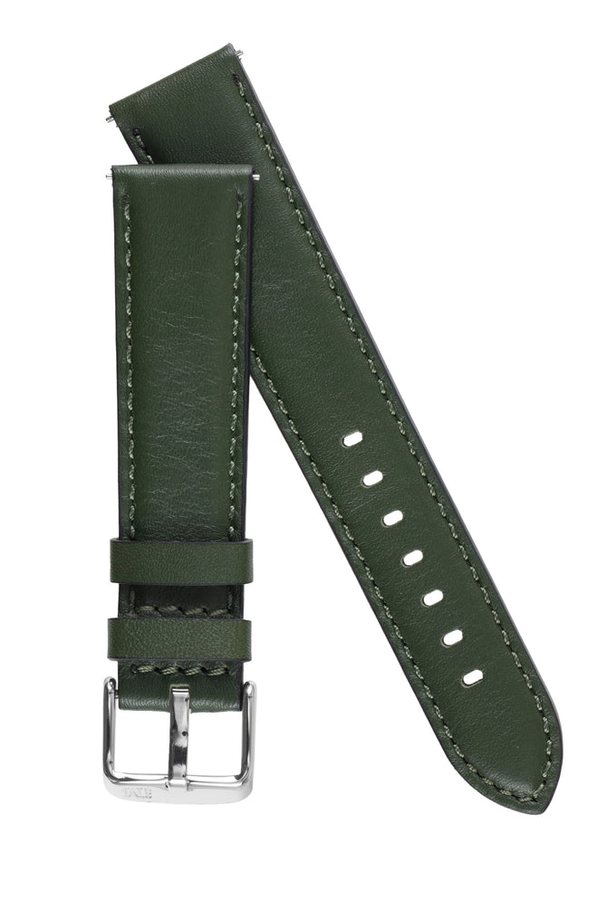 Morellato CROQUET Quick-Release Leather Watch Strap in GREEN