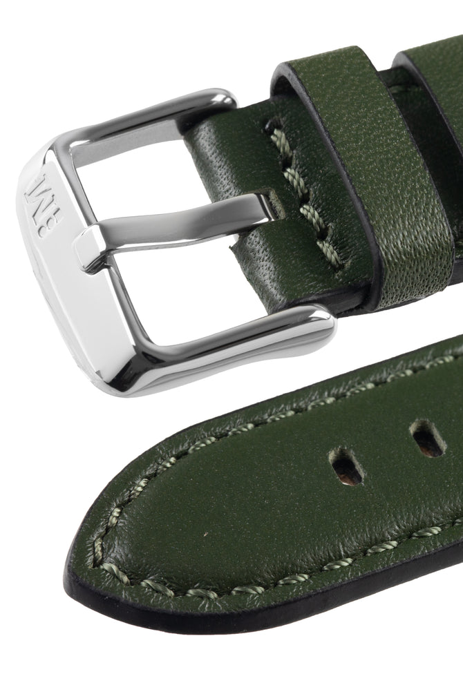 Morellato CROQUET Quick-Release Leather Watch Strap in GREEN
