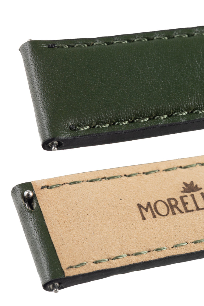 Morellato CROQUET Quick-Release Leather Watch Strap in GREEN