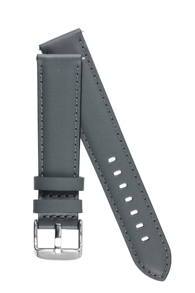 Morellato CROQUET Quick-Release Leather Watch Strap in GREY