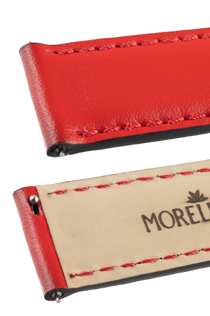 Morellato CROQUET Quick-Release Leather Watch Strap in RED