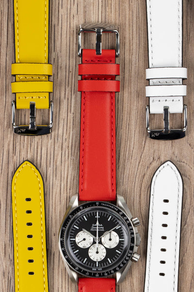 Morellato CROQUET Quick-Release Leather Watch Strap in RED