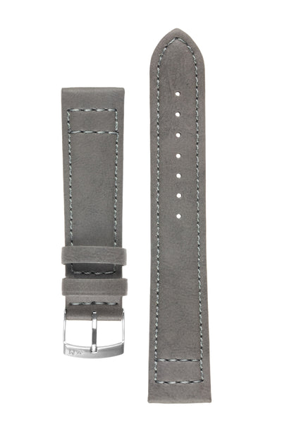 dark grey leather watch strap