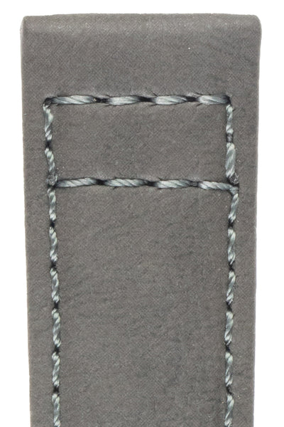 dark grey leather watch stitching