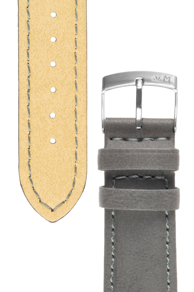 dark grey leather watch strap