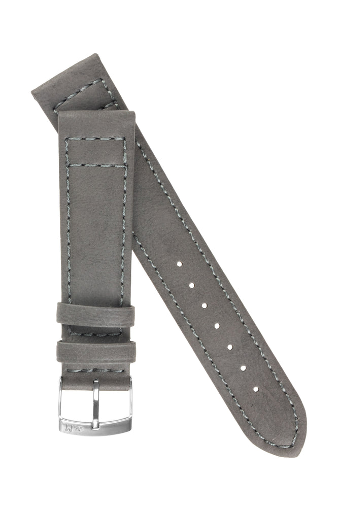 dark grey leather watch strap