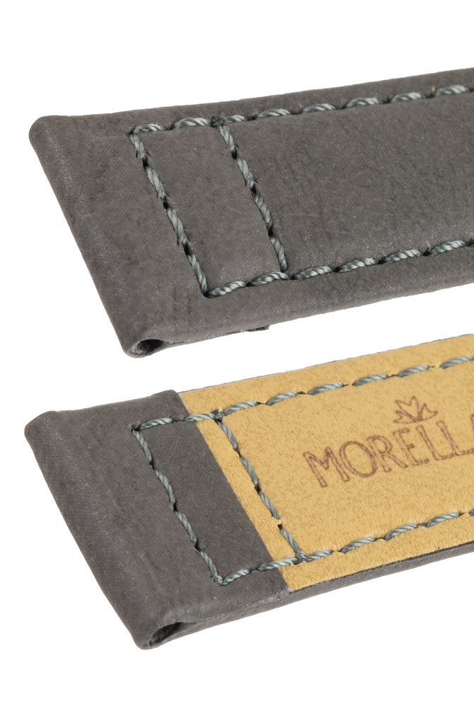 Morellato dark grey leather watch strap