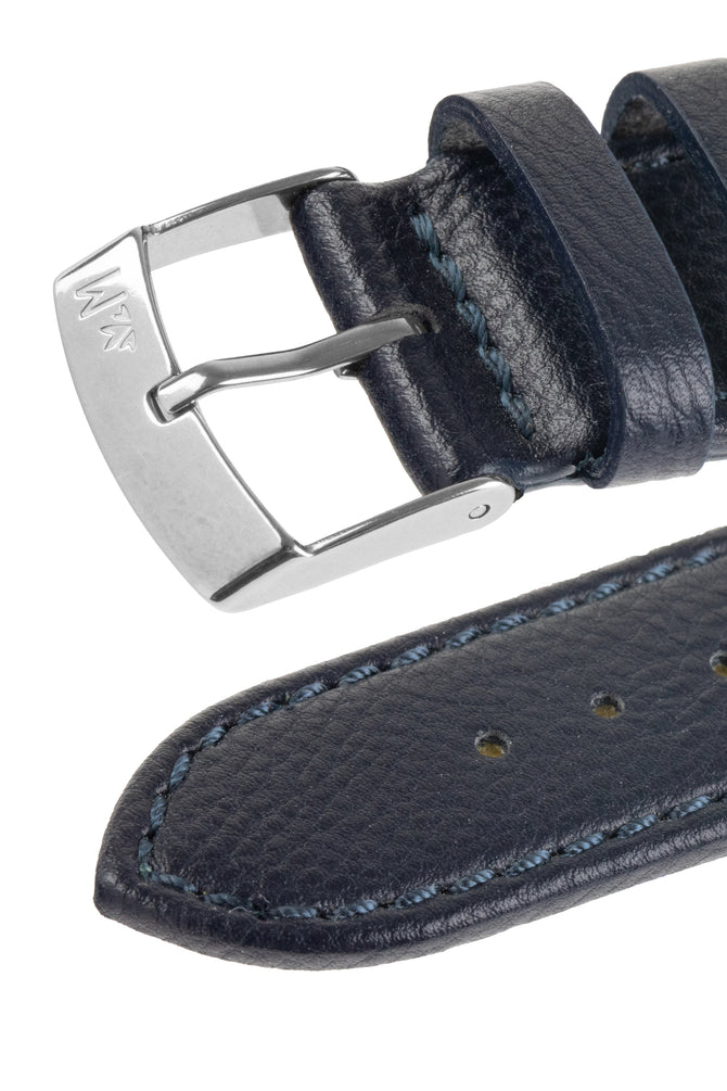 Morellato LAURO Goatskin-Grain Vegan Leather Watch Strap in BLUE
