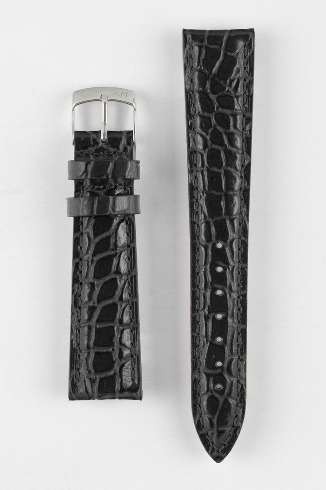 black crocodile watch strap