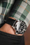 Morellato LIVERPOOL Crocodile-Embossed Calfskin Leather Performance Watch Strap in BLACK
