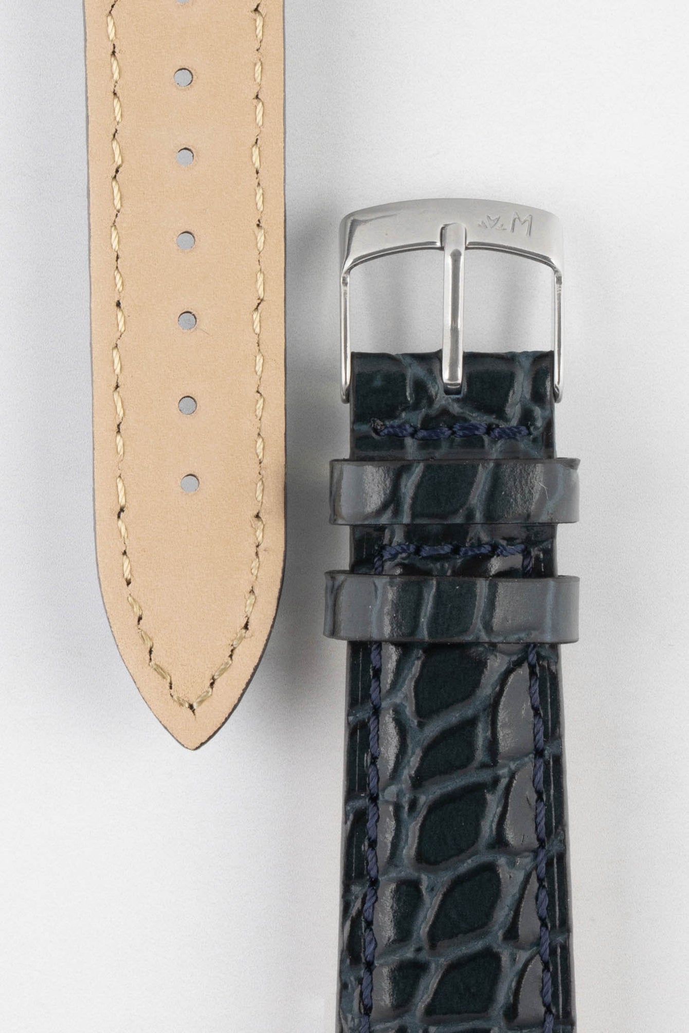 blue crocodile watch strap 