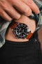 Morellato LIVERPOOL Crocodile-Embossed Calfskin Leather Performance Watch Strap in BROWN