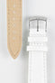 Morellato LIVERPOOL Crocodile-Embossed Calfskin Leather Performance Watch Strap in WHITE
