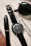 Morellato MOMBASA Genuine Crocodile Watch Strap in BLACK