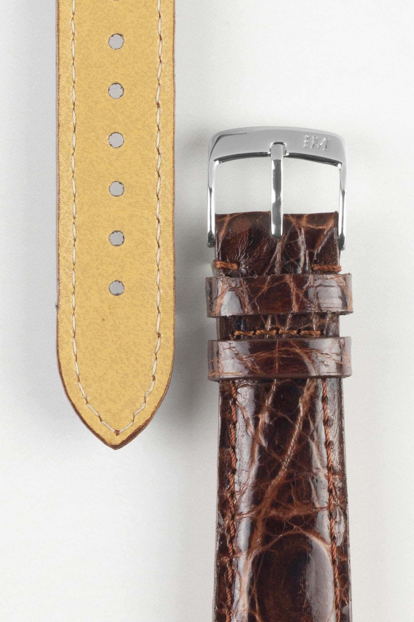 Morellato MOMBASA Genuine Crocodile Watch Strap in DARK BROWN