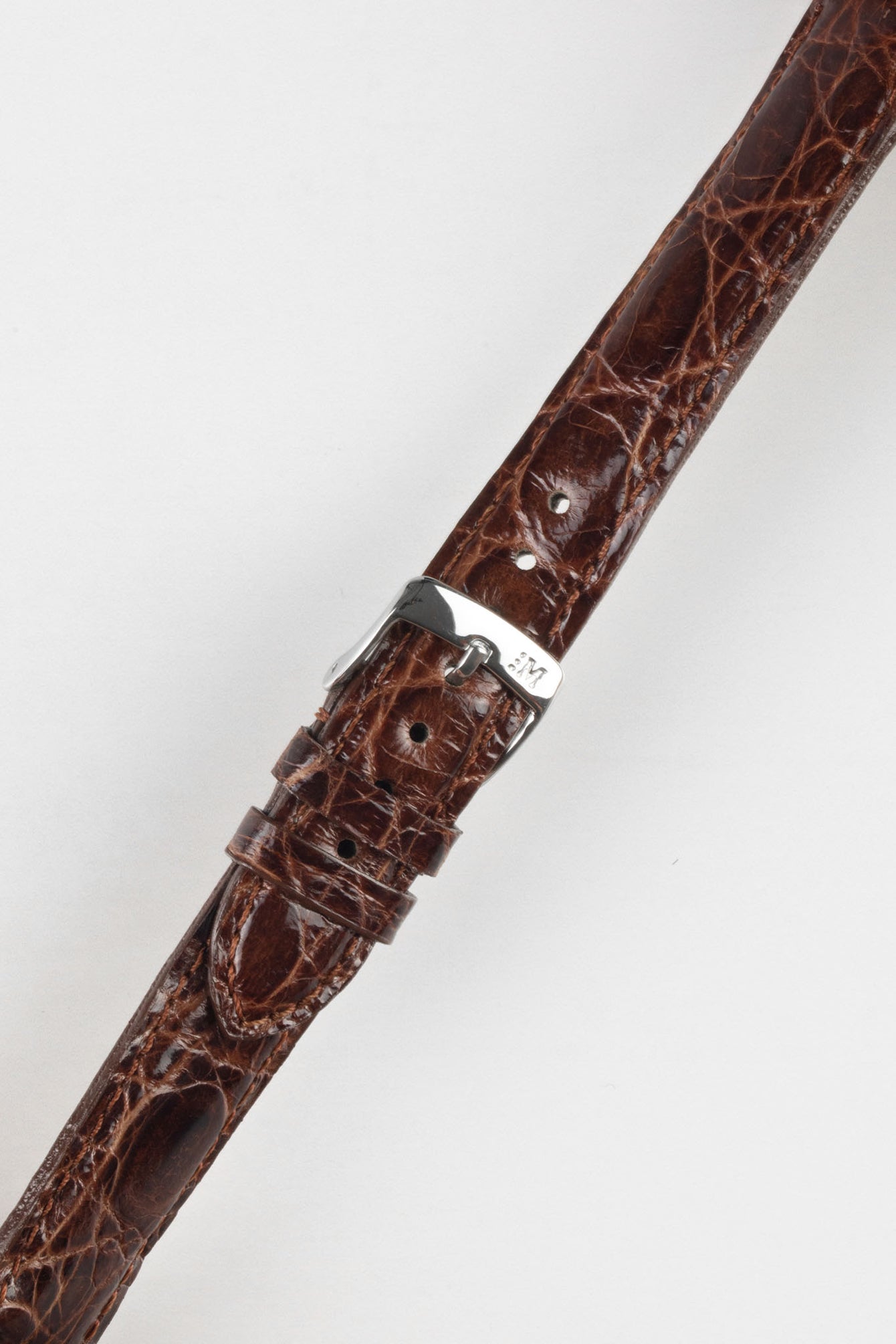 Morellato MOMBASA Genuine Crocodile Watch Strap in DARK BROWN