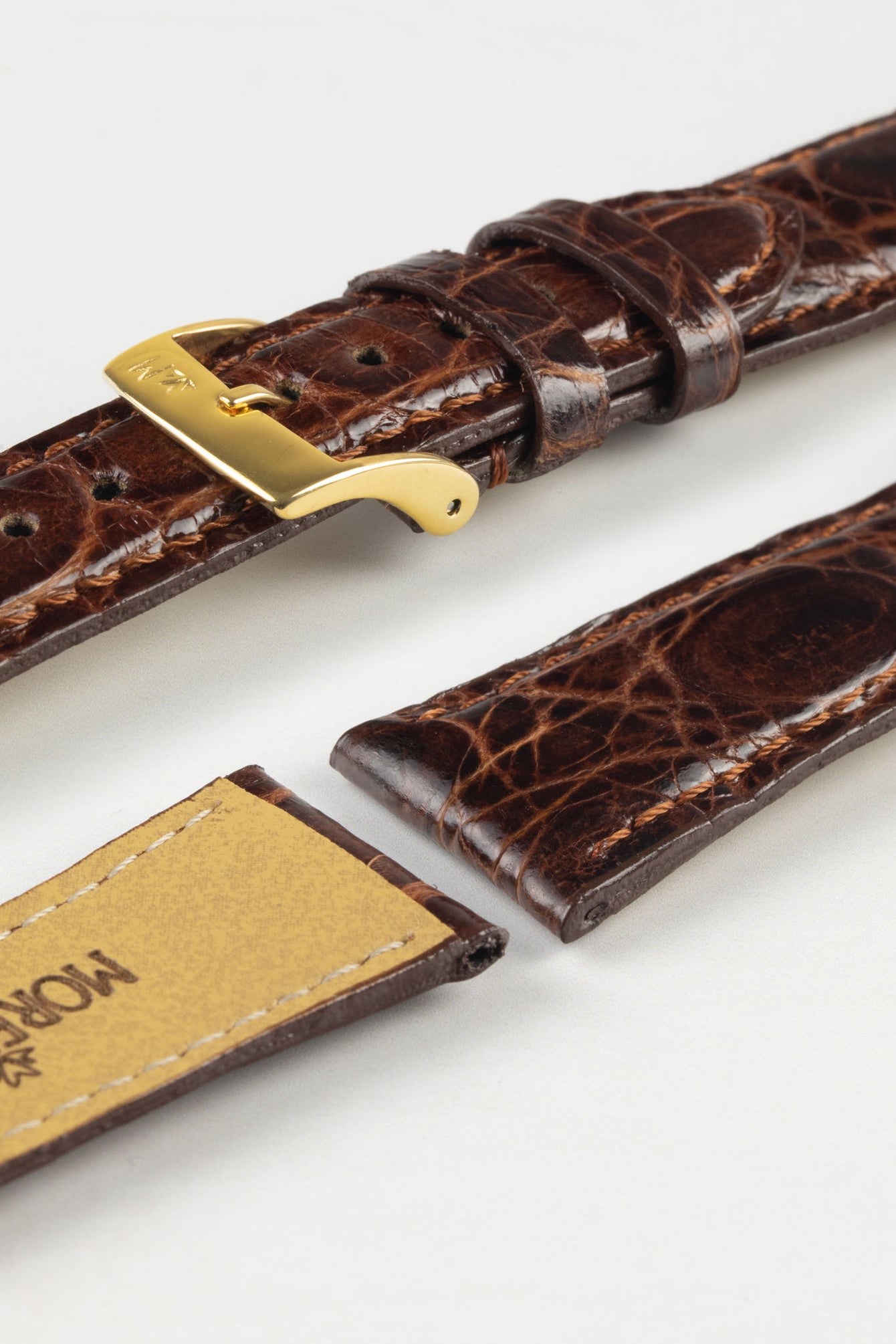 Morellato MOMBASA Genuine Crocodile Watch Strap in DARK BROWN