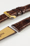 Morellato MOMBASA Genuine Crocodile Watch Strap in DARK BROWN