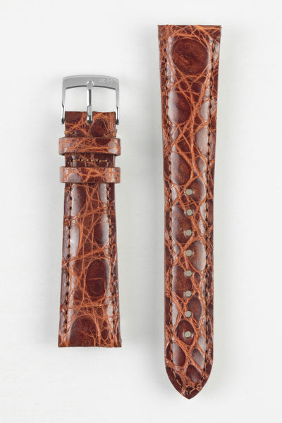 Morellato MOMBASA Genuine Crocodile Watch Strap in GOLD BROWN