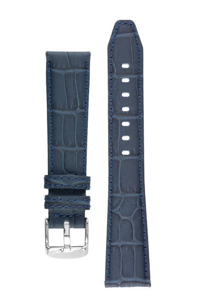 Morellato SOCCER Alligator-Embossed Calfskin Leather Watch Strap in BLUE