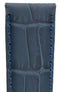 Morellato SOCCER Alligator-Embossed Calfskin Leather Watch Strap in BLUE