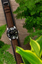 Morellato SOCCER Alligator-Embossed Calfskin Leather Watch Strap in BROWN