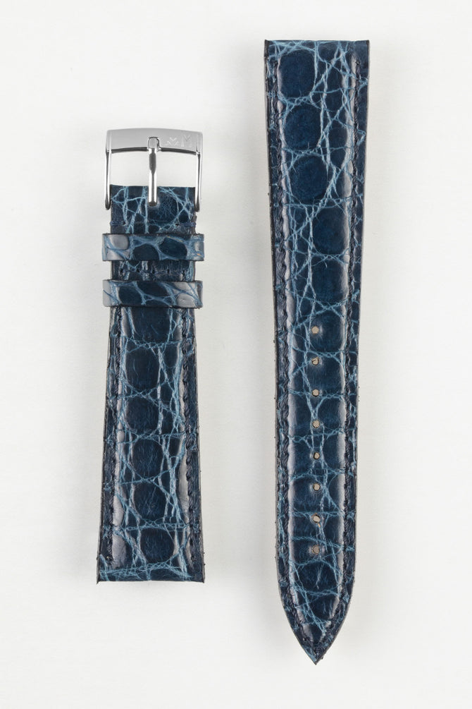 Morellato TRACY Genuine Crocodile Watch Strap in NAVY BLUE