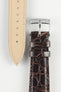 Morellato TRACY Genuine Crocodile Watch Strap in DARK BROWN