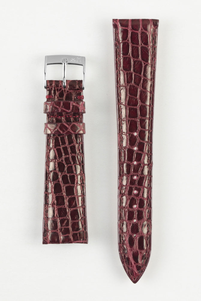 Morellato TRACY Genuine Crocodile Watch Strap in BURGUNDY